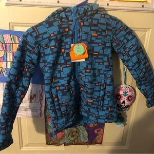 Blue and Orange Geometric Pattern Jacket